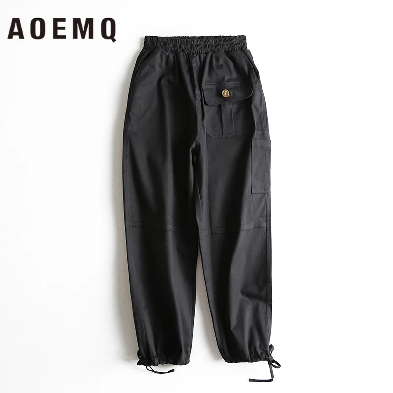 AOEMQ модные женские штаны в стиле хип хоп стильные шаровары эластичные брендовые