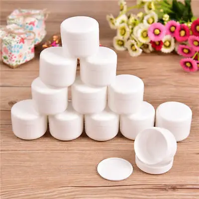 

5pcs x 10g 20g 50g 100g Empty Jar Pot Makeup Sample Eye Cream Lotion Cosmetic Shampoo Containers with Inner Lids