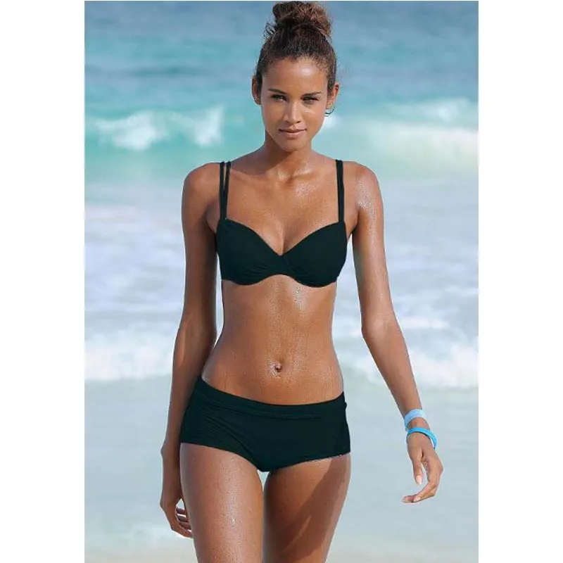 

2019 New Sexy Bikini Set New Ladies Solid Color Swimsuit Swimsuit Summer Beach Wear Female Swimsuit Bikini