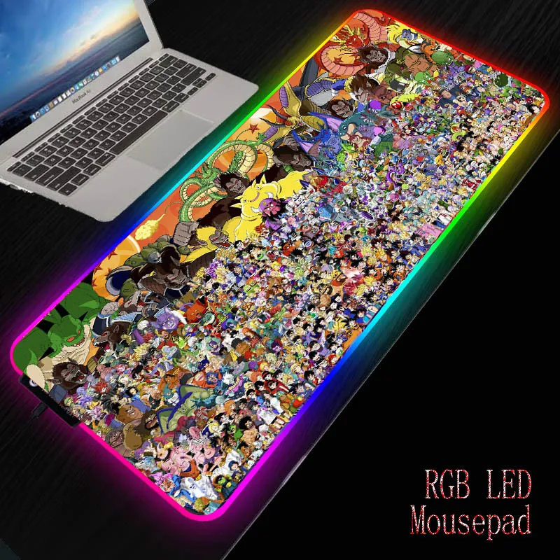 

XGZ Dragon Ball RGB Mouse Pad Large Gaming Xxl Computer Anime pad Led Big Mat Keyboard Desk PC Mause with Backlit