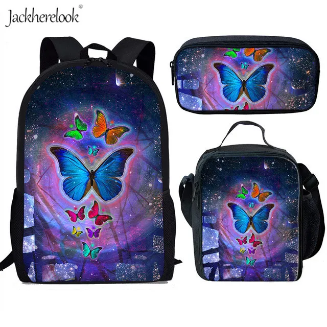 Jackhereook милые детские школьные рюкзаки с принтом бабочек большой емкости школьные сумки детский подарок книжные сумки ранец Mochilas - Цвет: CC2147