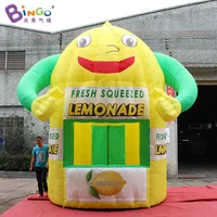 Customized 3.8x4.5mH Inflatable Lemonade Booth Kiosk / 12.5x15 Feet Lemon Stand Balloon For Events Promotion Advertising 2