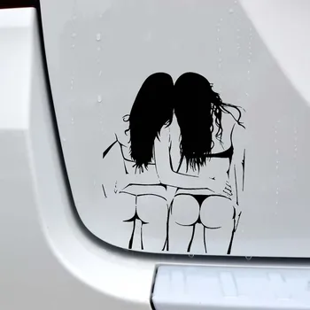 

10.8*13.5CM Beauty Naked Girl Friends Fashion Cool Style Car Sticker Vinyl Decal Silhoutte Design