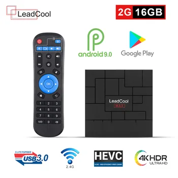 

Leadcool MAX TV BOX Android 9.0 2G+16G RK3318 Quad Core LAN 100M Full HD 3D HDMI 2.0 2.4G Wifi 4K UHD without Subscription
