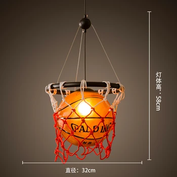

Modern Pendant Lamp Football Pendant Lights Bedroom Boy Basketball Soccer Hanging Lamp Childrens Room Luminaria Sport Theme Bar