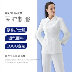 Hospital manga curta v neck button pet shop enfermagem esfrega uniforme masculino + feminino médico vestido cirúrgico enfermeira dentista esfrega conjunto novo