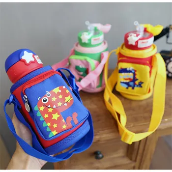 

dinosaur blue bag thermos stainless steel 316 kids drinking bottle water cup