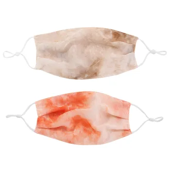 

2pc Face Maskes Fashion Chiffon Tie-dye Reusable Facemask Breathable Washable Mascarilla Elastic Ear Loop Women Tapabocas