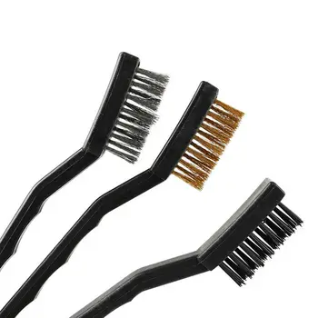 

3pcs Wire Brush Set Mini Micro Steel Brass DIY Paint Rust Remover Removal Scrub