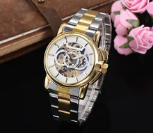 Brand Skeleton Watches Men's Mechanical Clock Casual Military Waterproof Wrist Watch Stainless steel strap relogio masculino top brand luxury casual lady quartz watch stainless steel strap wrist watches classic clock relogio masculino for womens girls