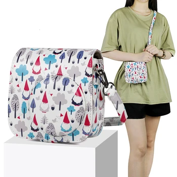 

For Polaroid Fujifilm Instax Mini 8/8+/9 Camera Case Christmas PU Leather Bag Christmas Eve Shoulder Camera Bag Mini8 Mini8+