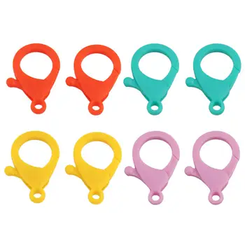 

Julie Wang 20PCS 35mm Plastic Lobster Clasp Mixed Colors Hook Buckle For Necklace Pendant Keychain Jewelry Making Accessory