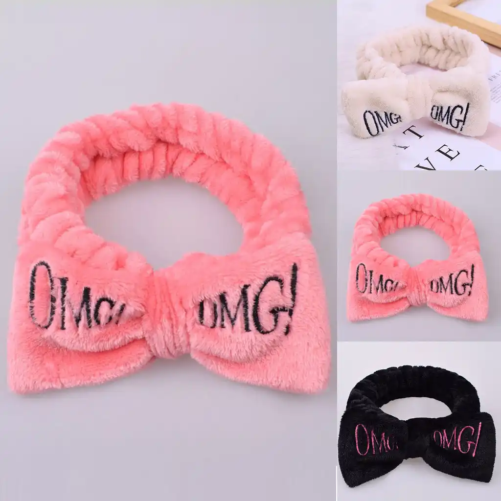 2019 新 Omg 手紙サンゴフリース洗浄顔弓のヘッドバンド帽子ヘアバンド