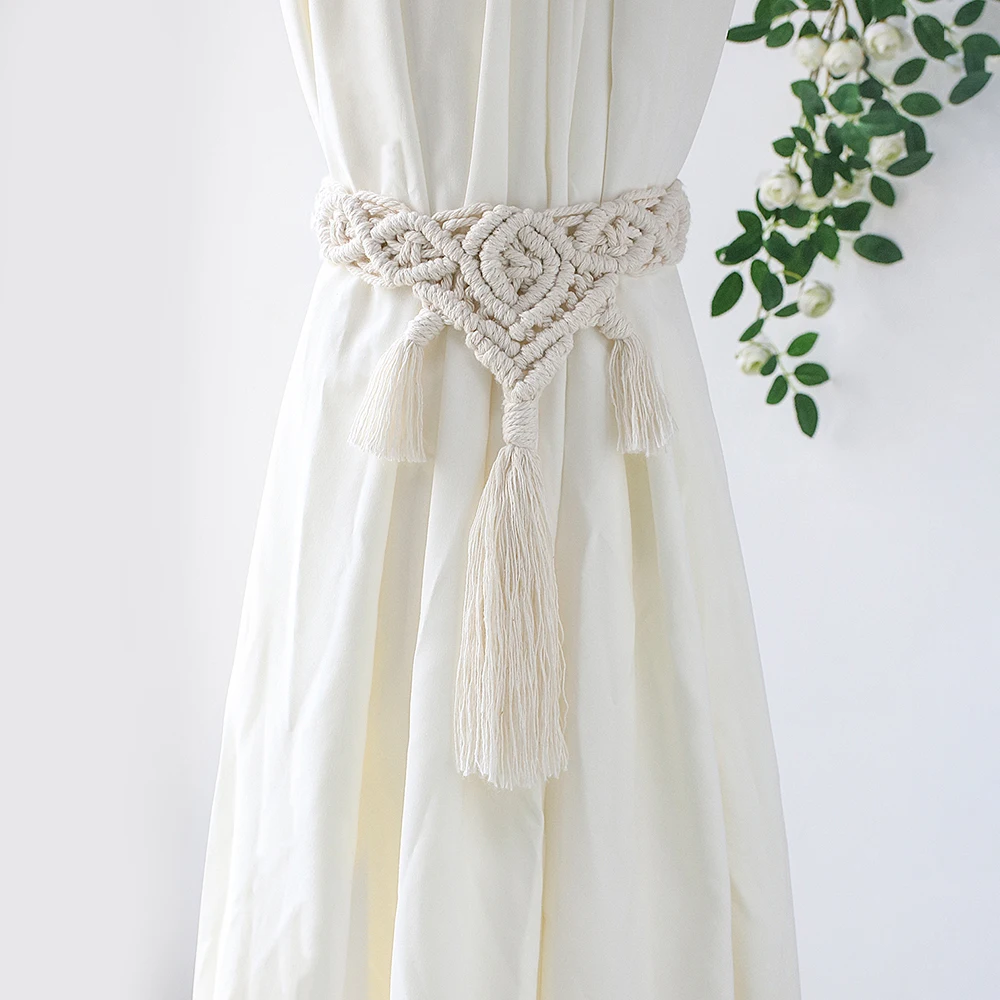Boho Fringe Curtain Tiebacks With Bead Decor For Room