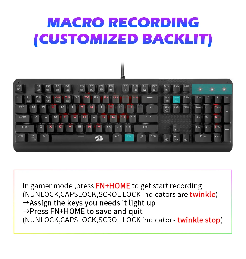 Redragon, новинка, K581, RGB, USB, Механическая игровая клавиатура, синий переключатель, светодиодная подсветка, 104 ключ, Проводная компьютерная игра, FPS, мопс, Overwatch