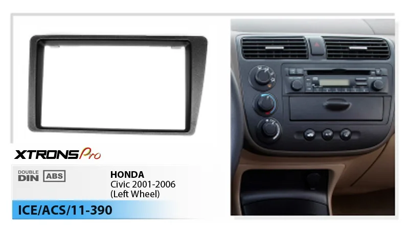 XTRONS 11-390 Dash CD панель для HONDA Civic 2001-2006(левое колесо) радио рамка Установка пластина