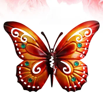 

Butterfly Iron Art Wall Hanging Decorations Creative Butterfly Decoration Vintage Wall Decor (Orange)