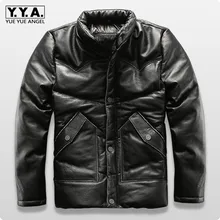 Новое поступление, мужские куртки из натуральной кожи, повседневное пуховое пальто Jaqueta Couro Masculina Motoqueiro Chaquetas De Cuero Hombre