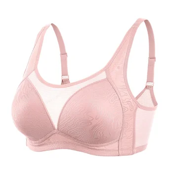 

New Cotton Vest-type Middle-aged and Elderly Bra Solid Color Bra Without Steel Ring Soft Breathable Underwear Large Size 4XL