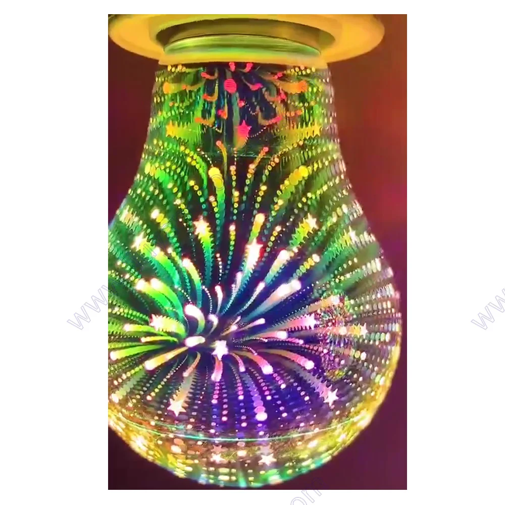 3D LED 불꽃 놀이 전구 램프 조명, 빈티지 장식, 크리스마스, 별, 밤, 휴일, 참신한 110v 에디슨, 다채로운 E27, 220v