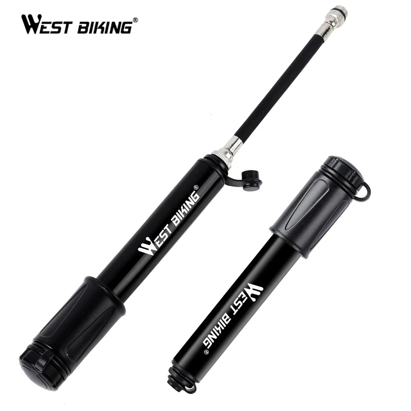 WEST BIKING Bicycle Pump Mini Portable MTB Road Bike Pump Cycling Inflator Presta Schrader Valve Hose Pumps Bicycle Accessories