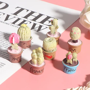 

7Pcs 1:12 Dollhouse Mini Succulent Plant Mini Tree Potted For Doll House Decor