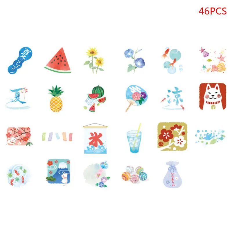 

46pcs/box Watermelon Stationery Stickers Sealing Label Travel Sticker DIY Scrapbooking Diary Planner Albums Decorations