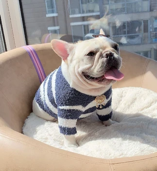 

Cool Dog Clothes Stripe Sweater High Quality Pet Clothing Outfit Coat Small Meduim Dog Cat Clothes for Bulldog Poodle Yorkshire