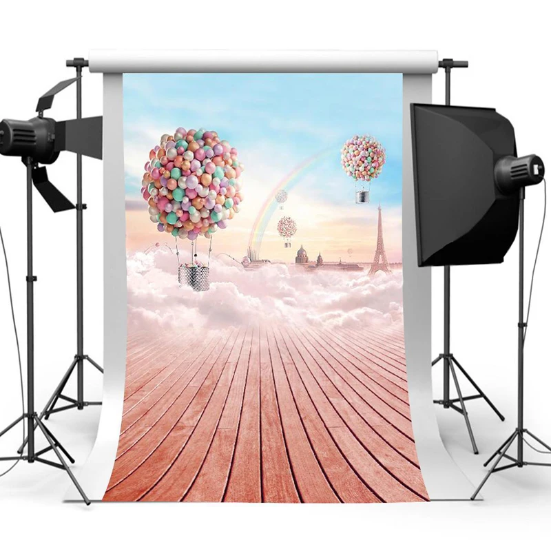 New 3x5FT Hot Air Balloon Photography Backdrop Photo Props Studio Background