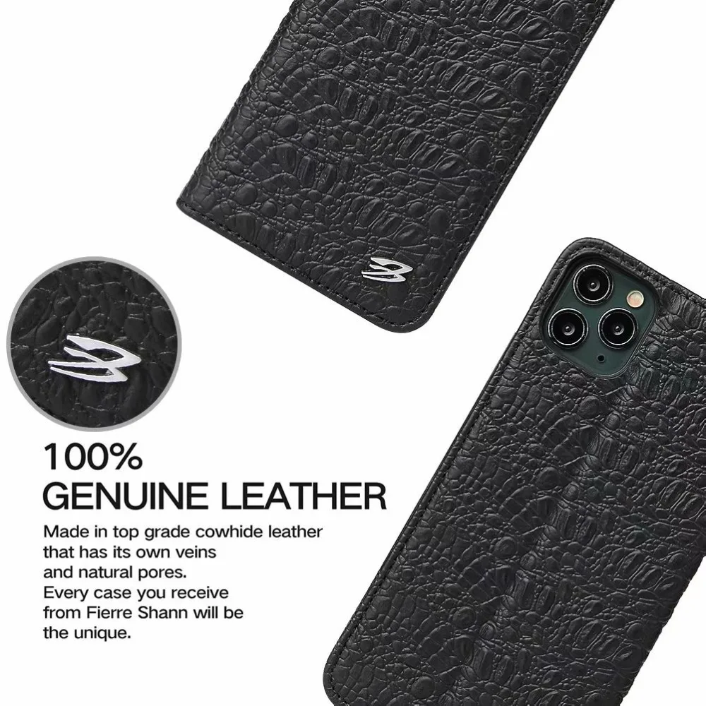 Чехол Fierre Shann из натуральной кожи для iphone 11 fundas iphone X 7 8 Plus, чехол из натуральной кожи для samsung S8 plus, чехол