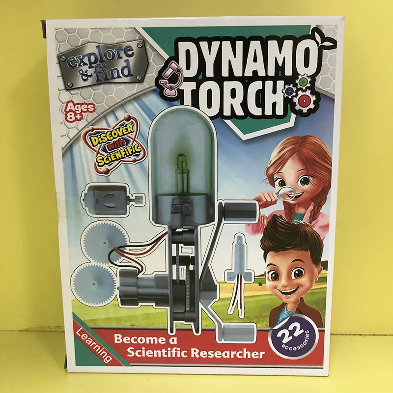 

DIY Toy Set Science Series Physics Power Generation Hand-cranking Power Flashlight Knowledge Science Experiment Physics Educatio