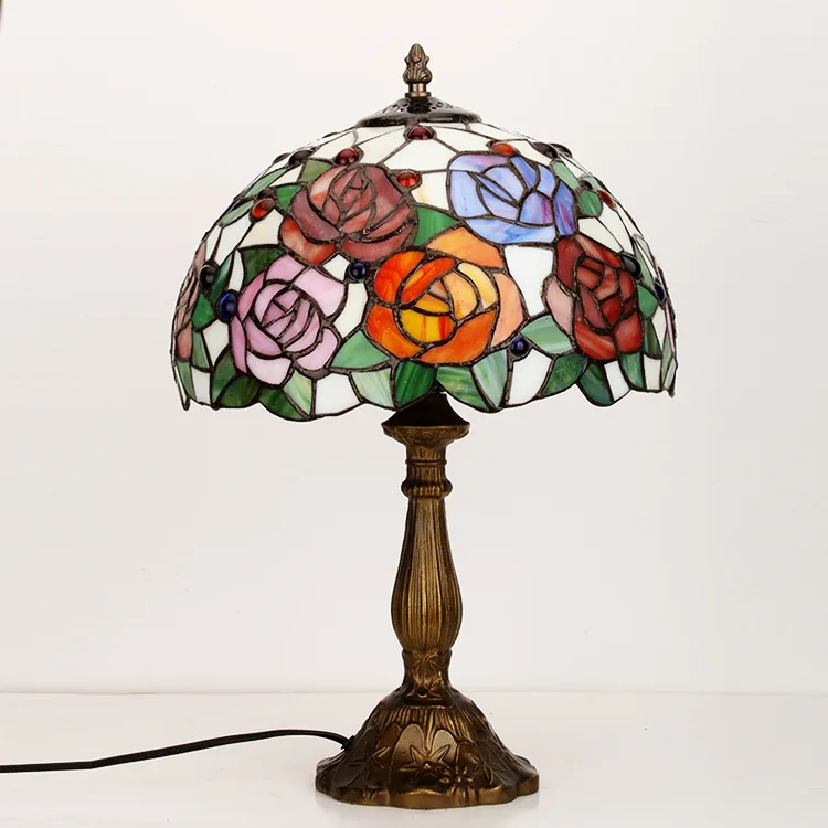 

Tiffany Table Lamp Stained Glass European Baroque Classic for Living Room E27 110-240V