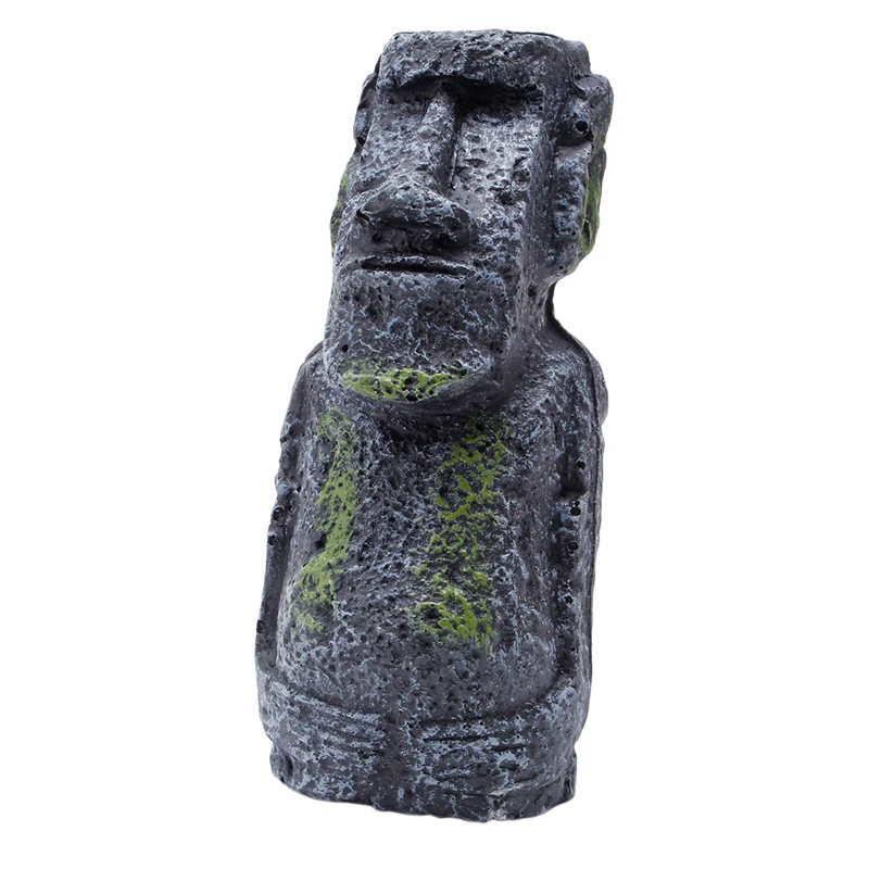 Easter Island Mini Statue Accessory Pipe Fish Tank Aquarium Decoration Ornament | Дом и сад
