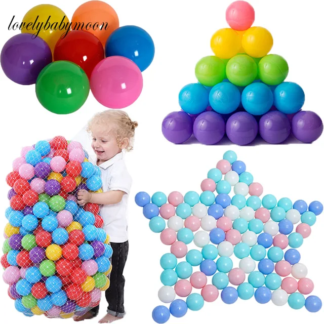 50-200pcs Colors Baby Plastic Balls Water Pool Ocean Wave Ball Kids Swim Pit With Basketball Hoop Play House Outdoors Tents Toy 1