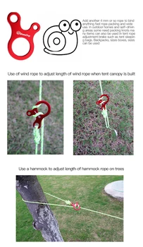 Aluminum Alloy Outdoor Carabiner 3 Hole Snail Wind Rope Buckle Outdoor Camping Survival Gear Camp Mountaineering Hook TXTB1 4