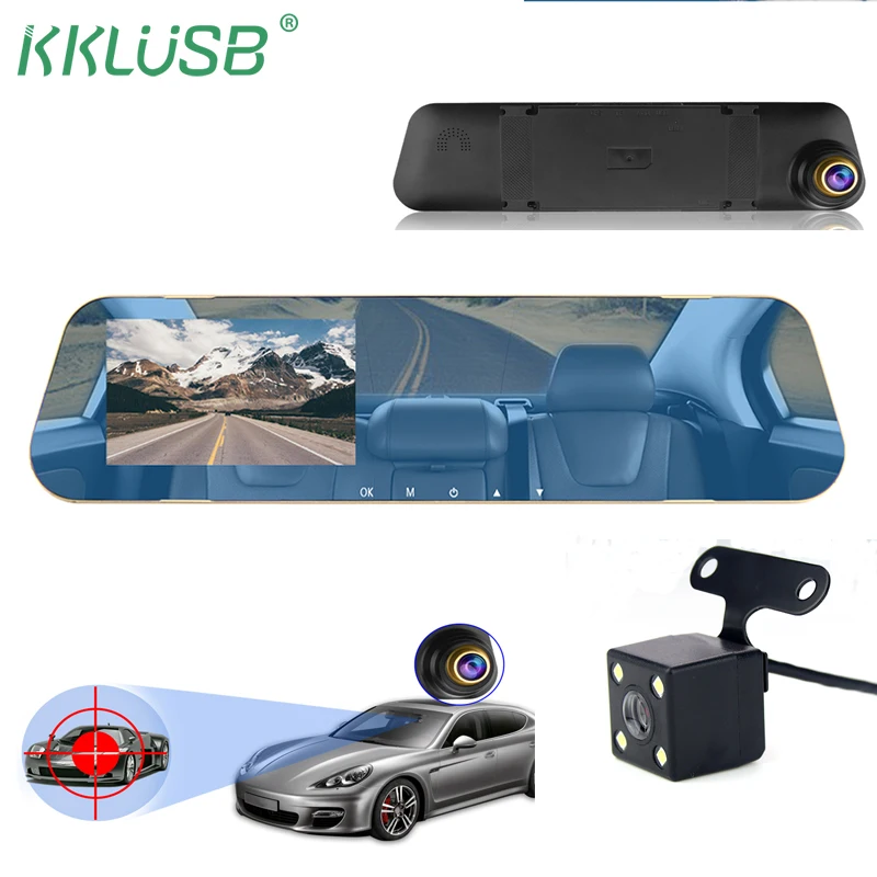 Автомобильный видеорегистратор Dashcam 4 3 дюймов экран 1080P HD dashcam Обнаружение