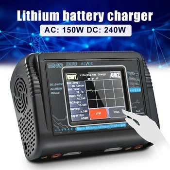 

T240 RC Lipo Battery Charger Touchs Screen Dual Channel Balance Charger Discharger @M23