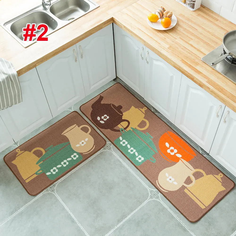 

Floor Mat 2pcs/Set Non-Slip ComfortableSoft Carpet Rug Polyester 40X60+40X120cm Kitchen Bedroom Tapete Door Hotel Winter