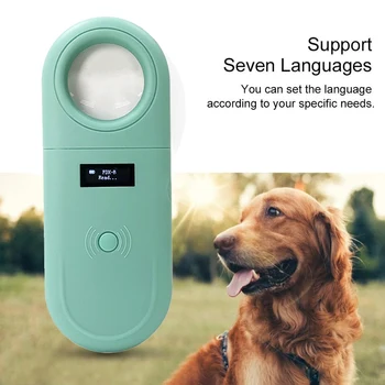 

Practical Pet Microchip Scanner Handheld Pet ID Reader Portable RFID Reader with LED and nifier Function for Dog Cat 134.2Khz