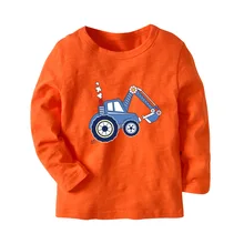 Осенняя футболка с длинными рукавами из чистого хлопка с бусинами для мальчиков детская Базовая рубашка Осень-Зима Детская рубашка с длинными рукавами