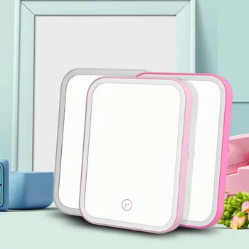 

Makeup Mirror with hand mirror LEDs Cosmetic Mirror with Touch Dimmer Switch Battery Operated Stand for Tabletop Bathroom Travel