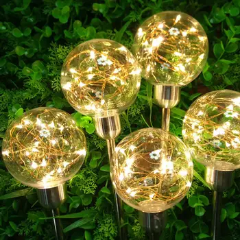 

2Pcs/Lot LED Ball Light Lamp Solar Power Outdoor Garden Path Yard Lawn Road Courtyard Ground Lamps Waterproof Garden Decoration