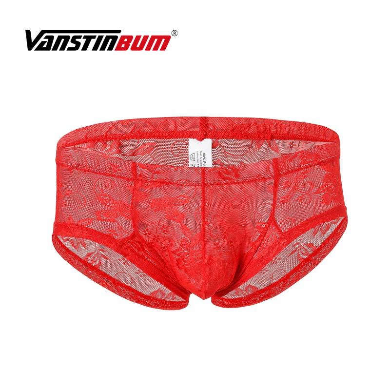 VANSTINBUM боксеры шорты сексуальные мужские ультратонкие прозрачные трусы Cueca Masculina дышащие мужские кружевные экзотические U Pouch нижнее белье