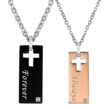BONISKISS 1 Pair Necklaces & Pendants Her One and His Only Forever and Always Stainless Steel Jewelry Gift Couple Necklace