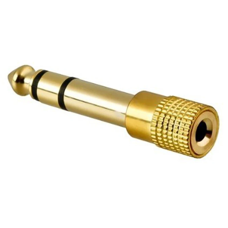 100pcs 3 5mm Socket to 6 5mm Jack Plug Audio Stereo Adaptor Gold Premium Quality 6 5mm 1 4 inch Headphone Adapter