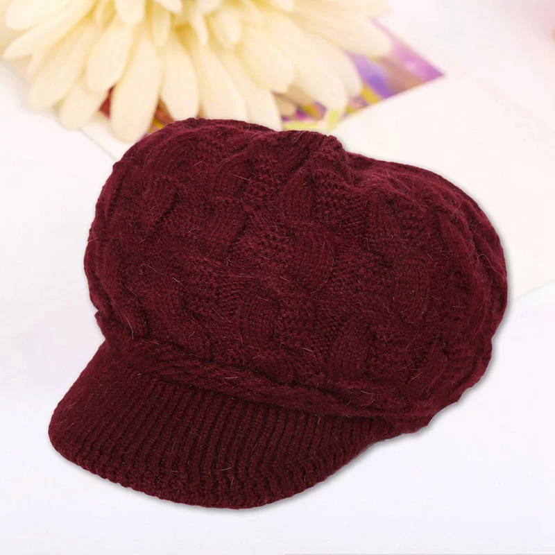 Зимние женские шапки Skullies Beanies ручной работы, новинка, женская вязаная шапка цвета хаки