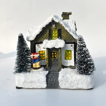 

2020 Creative Personality Interesting Resin Christmas Tree Ornaments Huts Luminous Christmas Tree Ornaments Decorated Window