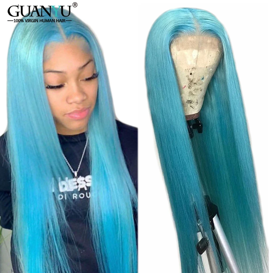 Red Lace Front Human Hair Wig 13X4/6 Brazilian Remy Ombre Blonde 1B 613 Pink Green Blue Purple Colored Wig with Dark Roots