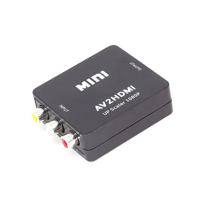 

Composite Audio Video A/V CVBS Adapter Box With Power Adapter, Upscaler 1080P 720P Powered AV / 3 RCA To HDMI Converter