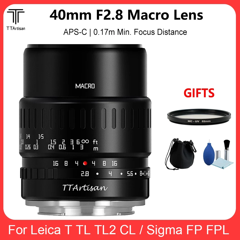 TTArtisan 40 мм F2.8 APS-C макро объектив 1:1 увеличение ручная фокусировка камеры для L Mount